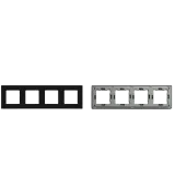 Quadruple Frame Glass Panel with Metal Bracket (Black) VIV-TW-G299.4F-WT 1