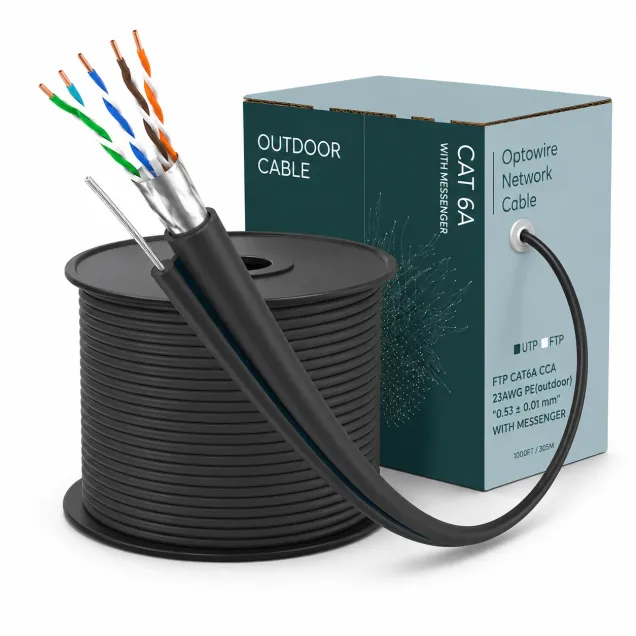 FTP CAT5E CCA 24AWG PE(outdoor) "0.53 ± 0.01 mm" WITH MESSENGER