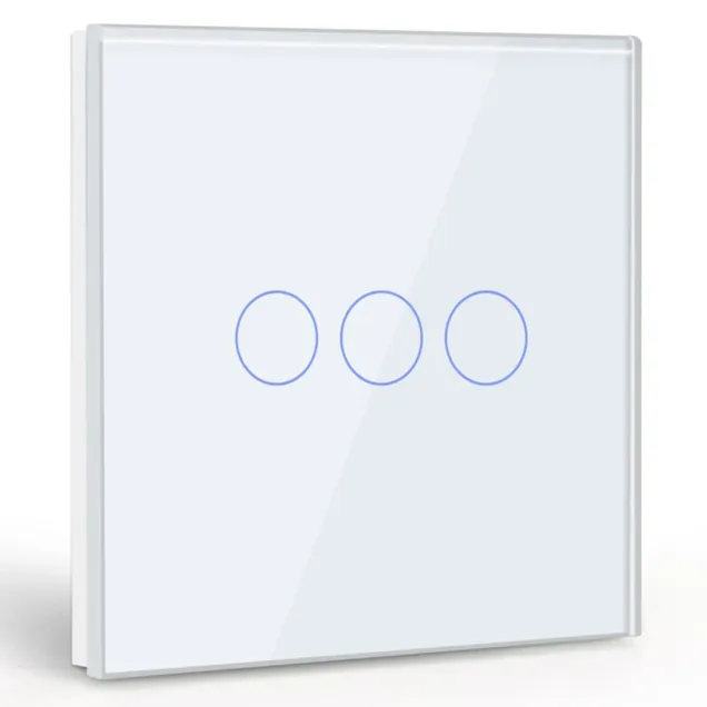 3 Gang Smart Wi-Fi Touch Switch with Neutral (White) VIV-TW-6WF301N-WT
