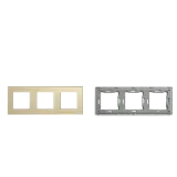 Triple Frame Glass Panel with Metal Bracket (White) VIV-TW-G228.3F-WT 3