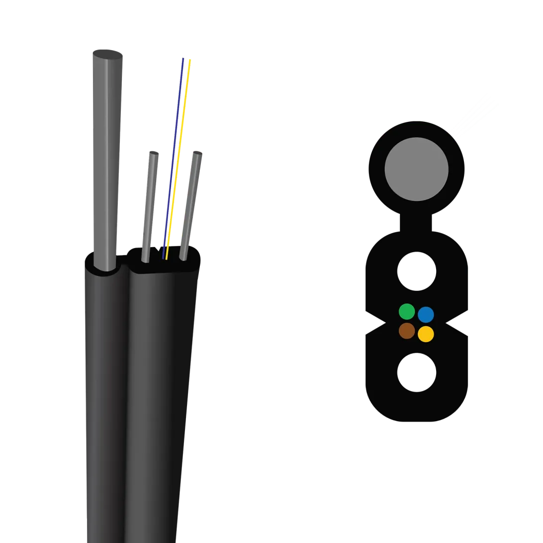 OptoWire-AM-L-FL-4FO-0.6KN Drop Outdoor Flat optical cable