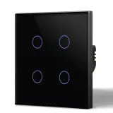 4 Gang Smart Wi-Fi Touch Switch with Neutral (Black) VIV-TW-6WF401N-WT 5