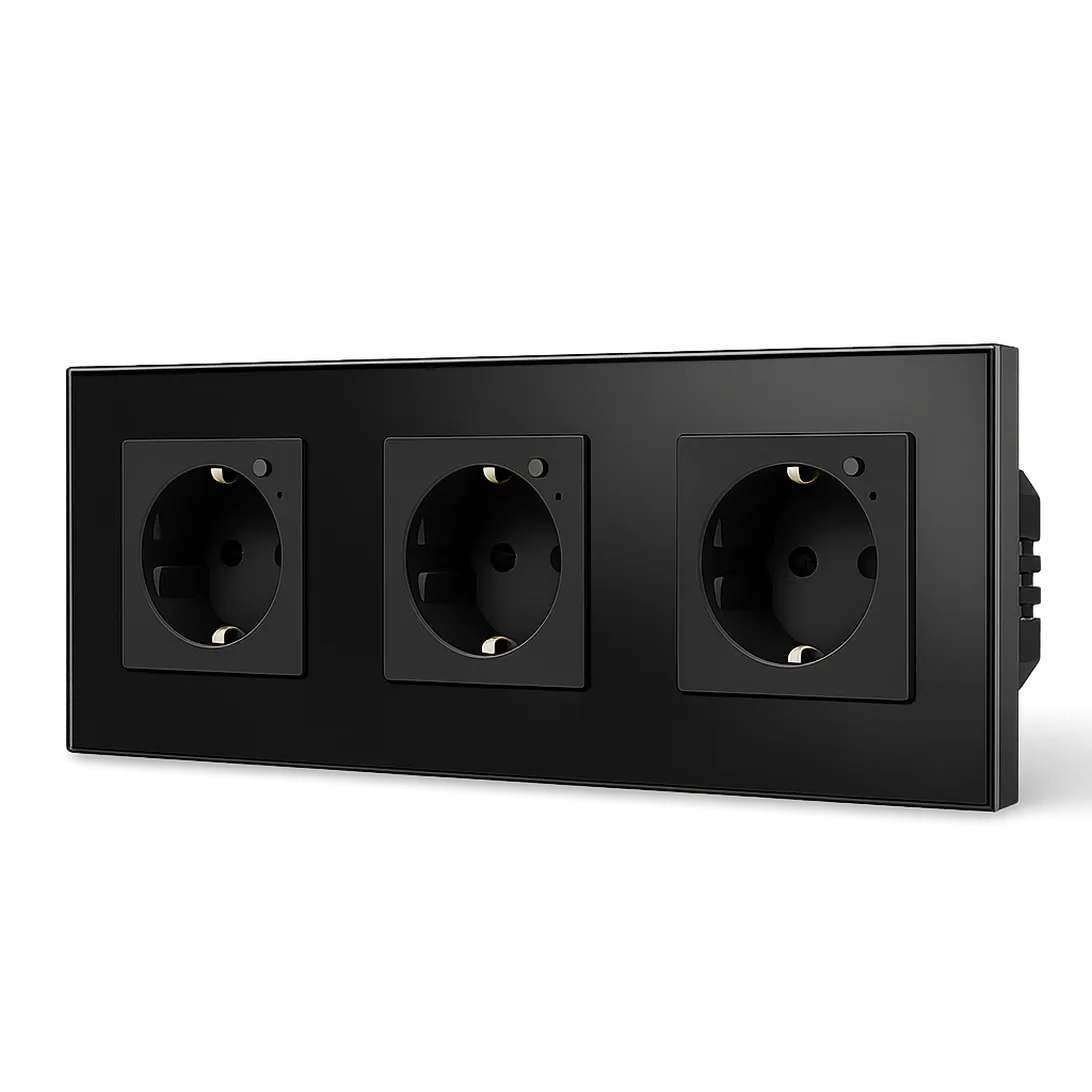 Wi-Fi EU Type F Triple Socket 16A (Black) VIV-TW-WF3F-WT
