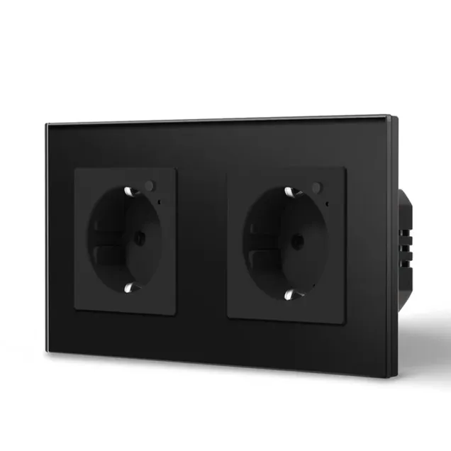 Wi-Fi EU Type F Double Socket 16A (Black) VIV-TW-WF2F-WT