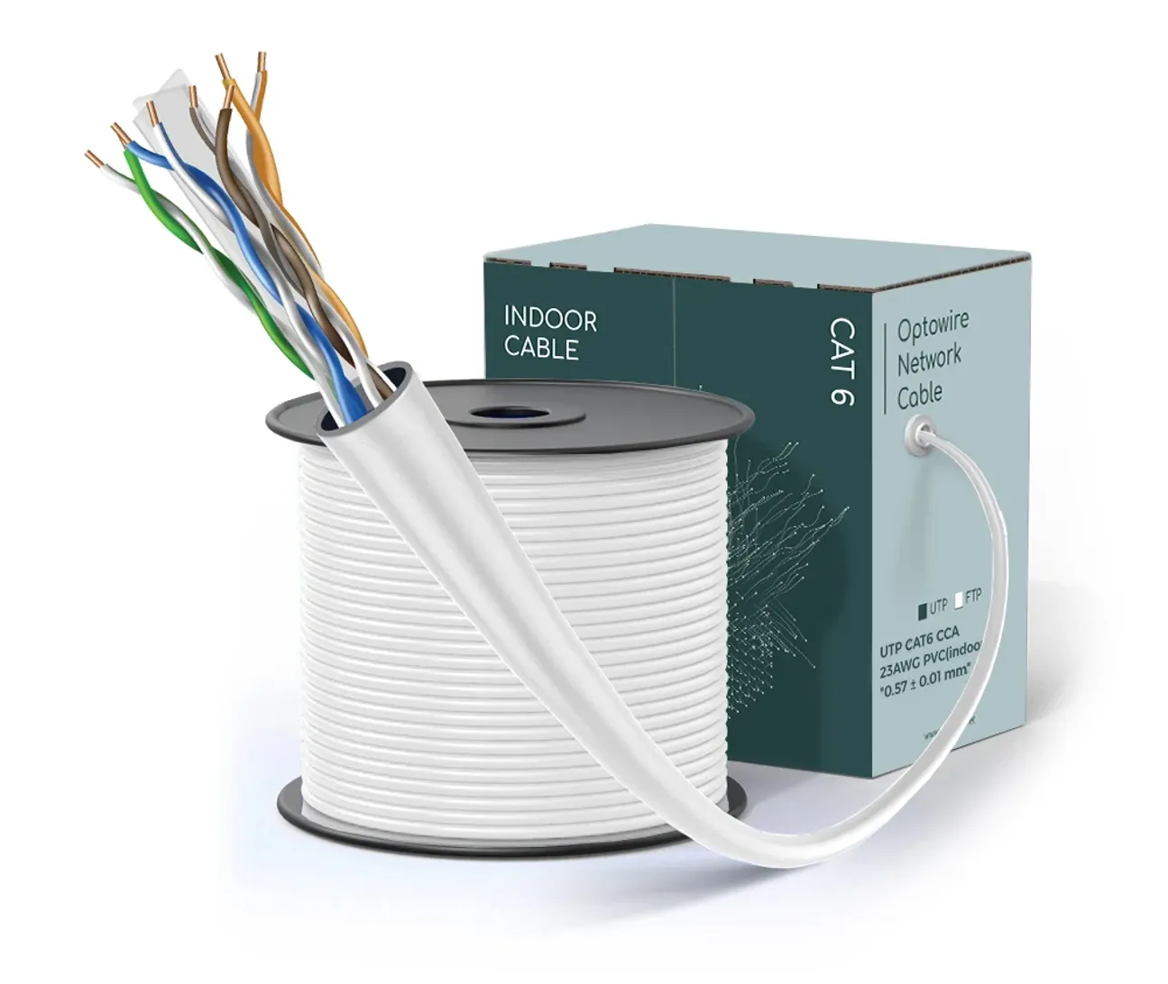 UTP CAT6 CCA 23AWG PVC(indoor) "0.57 ± 0.01 mm"