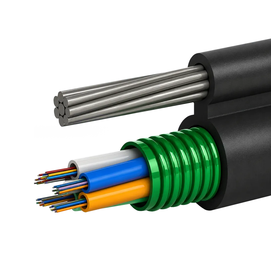 OptoWire AM-S-48FO-3KN With Armor Aerial Figure-8 Optical Cable