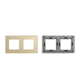 Double Frame Glass Panel with Metal Bracket (White) VIV-TW-G157.2F-WT 2