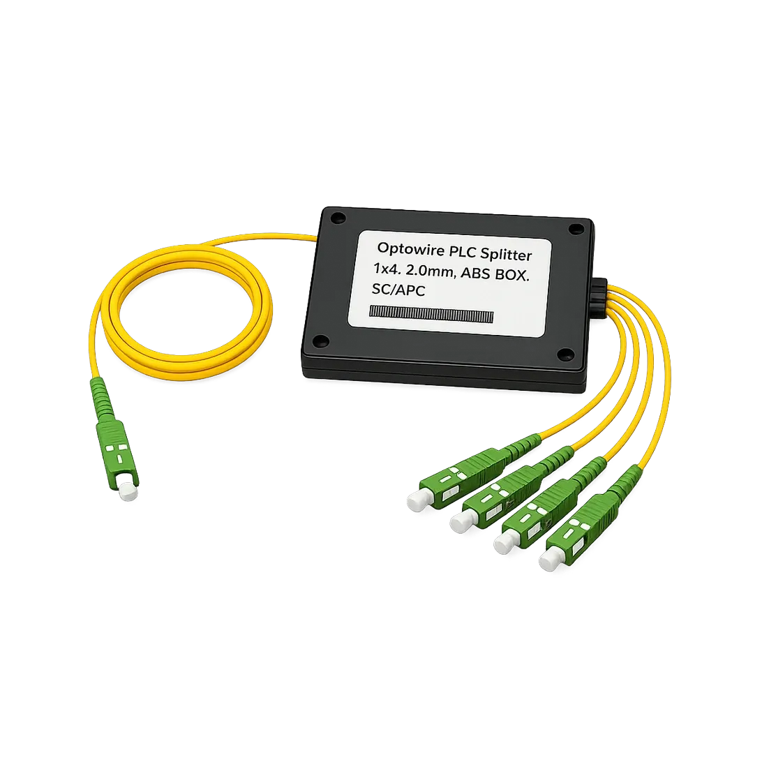 Optowire PLC Splitter 1x4, 2.0mm, ABS BOX, SC/APC