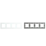 Quadruple Frame Glass Panel with Metal Bracket (White) VIV-TW-G299.4F-WT 2