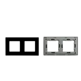 Double Frame Glass Panel with Metal Bracket (White) VIV-TW-G157.2F-WT 1