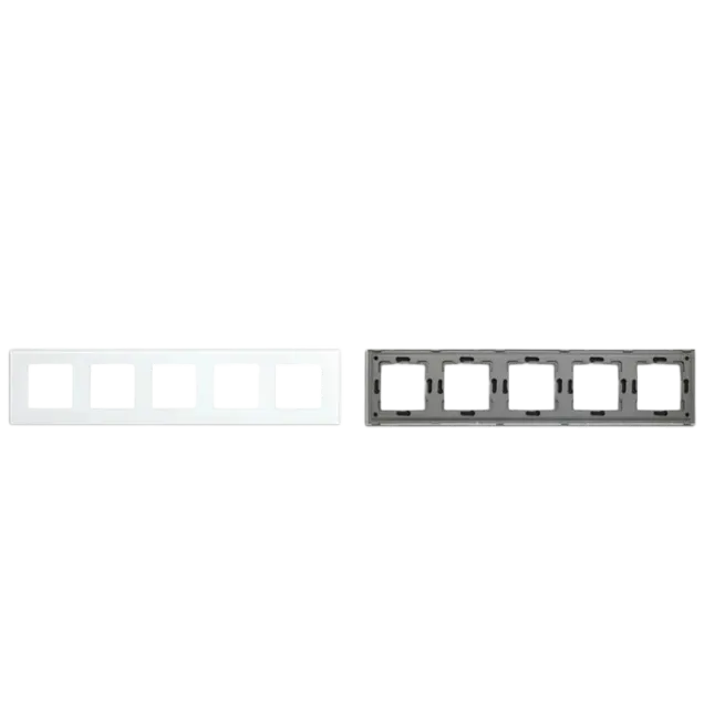 Quintuple Frame Glass Panel with Metal Bracket (Black) VIV-TW-G370.5F-WT