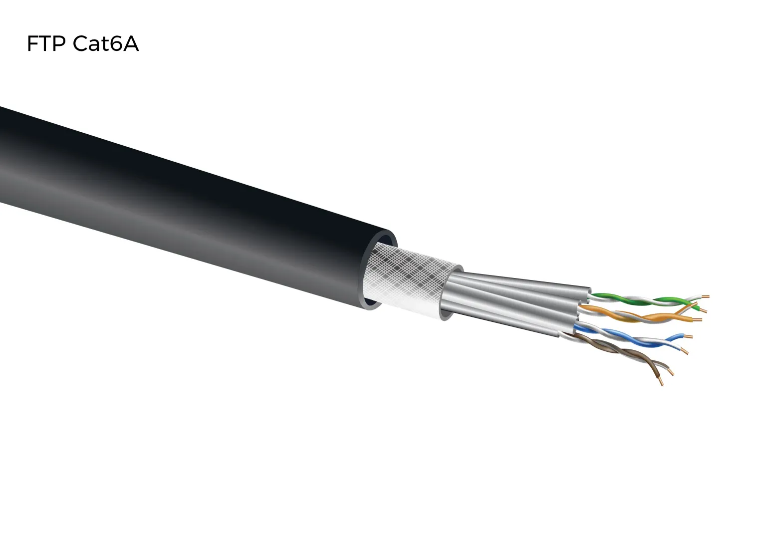 FTP CAT6 CCA 24AWG PE(outdoor) "0.53 ± 0.01 mm"
