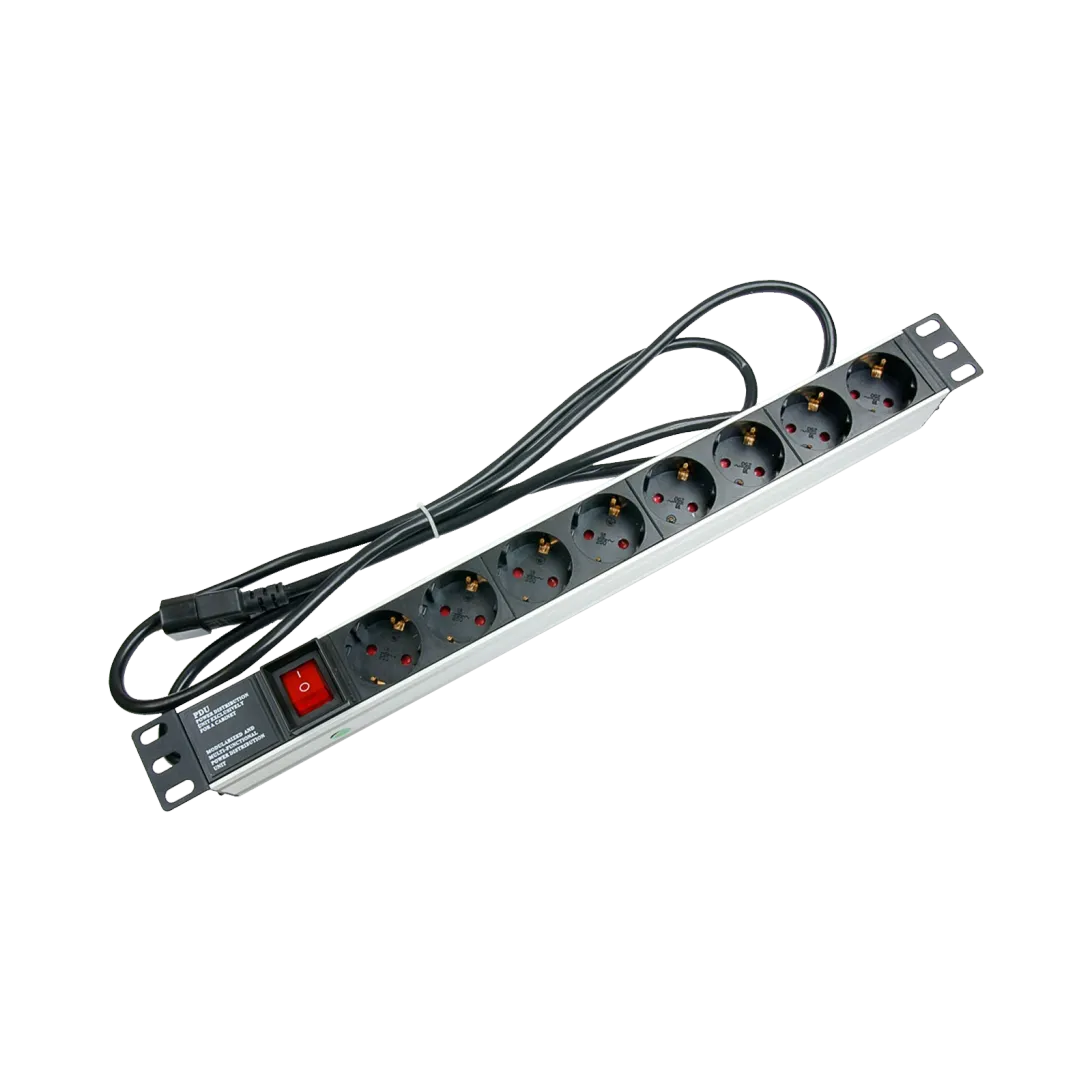 Rack Mount 8-Way PDU With C14 Plug