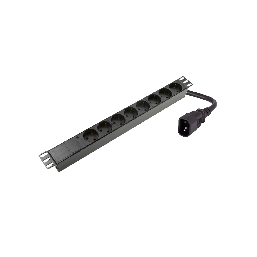 Rack Mount 8-Way PDU Without Switch With C14 Plug 