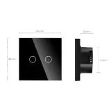 2 Gang Smart Wi-Fi Touch Switch with Neutral (Black) VIV-TW-6WF201N-WT 1