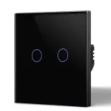 2 Gang Smart Wi-Fi Touch Switch with Neutral (Black) VIV-TW-6WF201N-WT 5