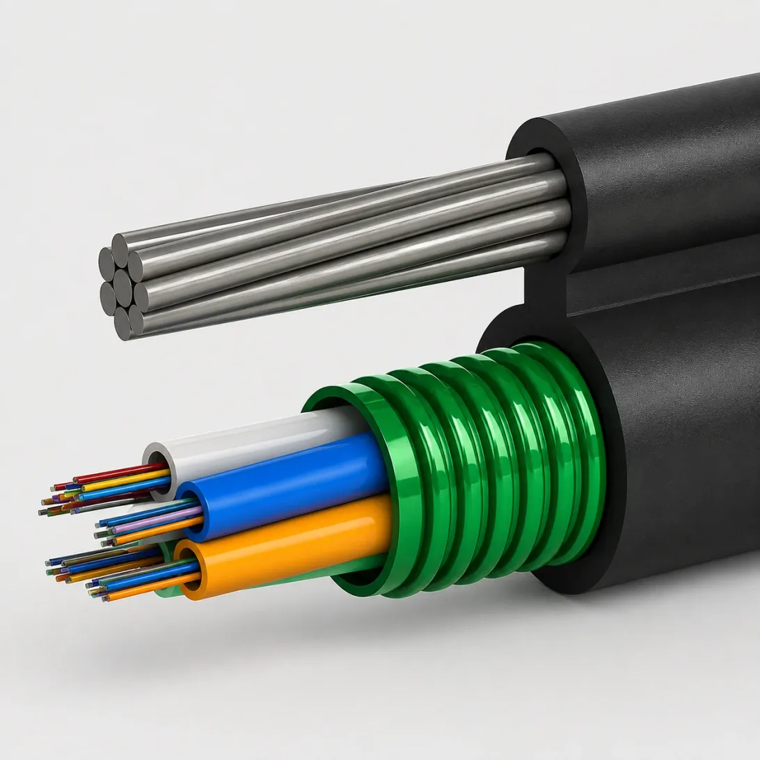 OptoWire AM-S-48FO-3KN With Armor Aerial Figure-8 Optical Cable
