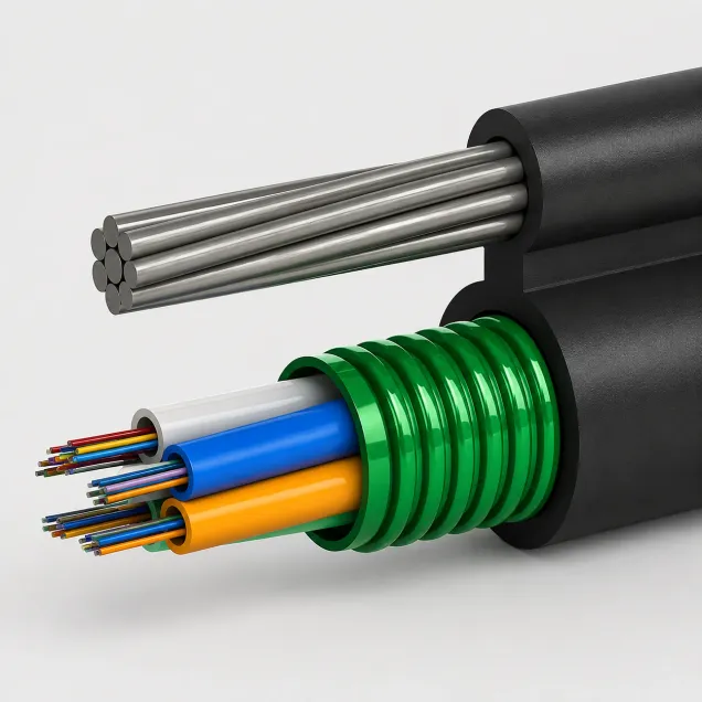 OptoWire AM-S-48FO-3KN With Armor Aerial Figure-8 Optical Cable