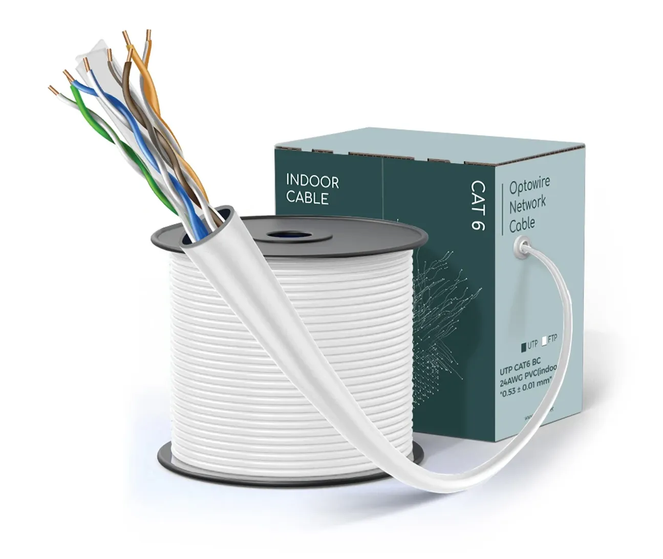 UTP CAT6 BC 24AWG PVC(indoor) "0.53 ± 0.01 mm"