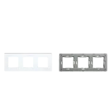 Triple Frame Glass Panel with Metal Bracket (Black) VIV-TW-G228.3F-WT 3