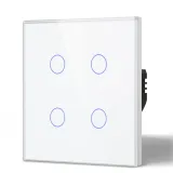 4 Gang Smart Wi-Fi Touch Switch with Neutral (White) VIV-TW-6WF401N-WT 4
