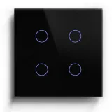 4 Gang Smart Wi-Fi Touch Switch with Neutral (Black) VIV-TW-6WF401N-WT 4